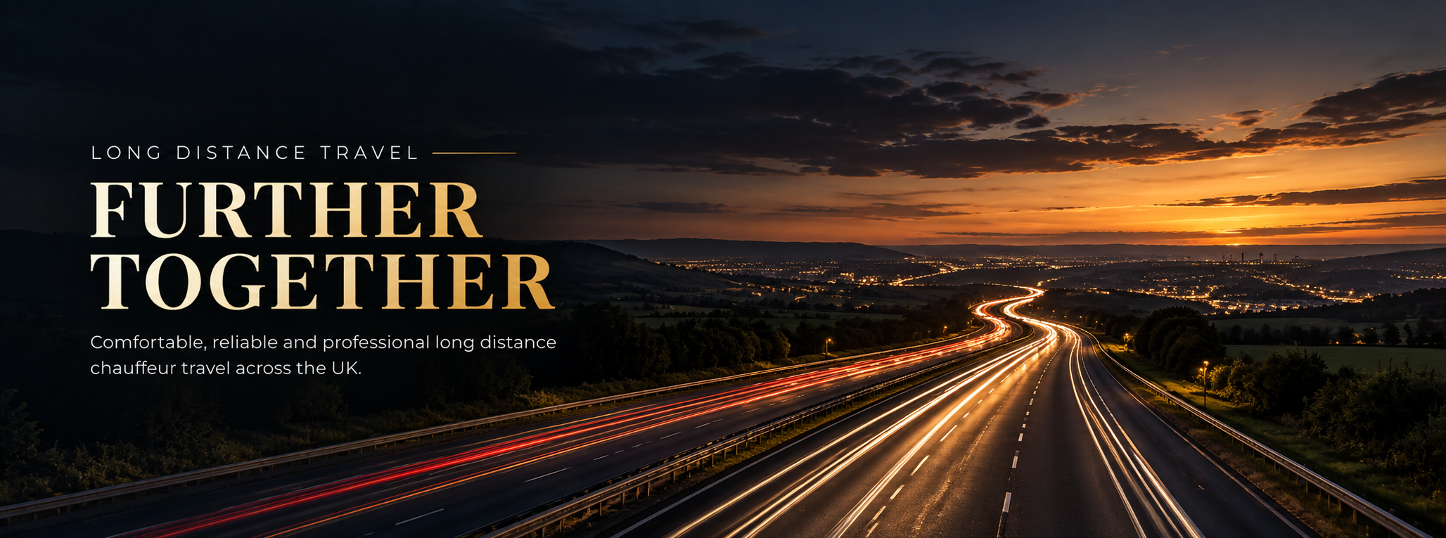 Luxury chauffeur car travelling on an open UK motorway